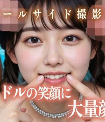 【無料エロ漫画】アイドルの笑顔に大量顔射プールサイド撮影会｜d_782138