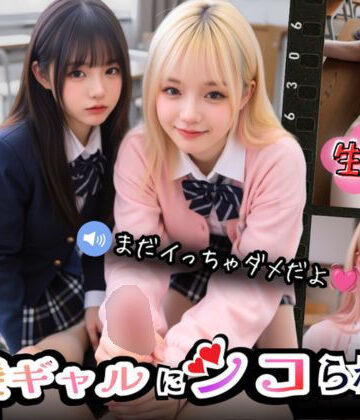 【無料エロ漫画】【実写系Hゲーム】好きな娘の前で金髪ギャルにシコられる！射精限界おち●ぽ焦らし我慢｜d_789236