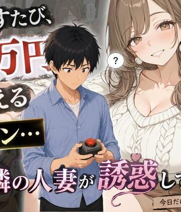 【無料エロ漫画】押すたび1万円消えるボタン…その度に隣の人妻がエロく体を擦りつけて誘惑してくる｜d_790292